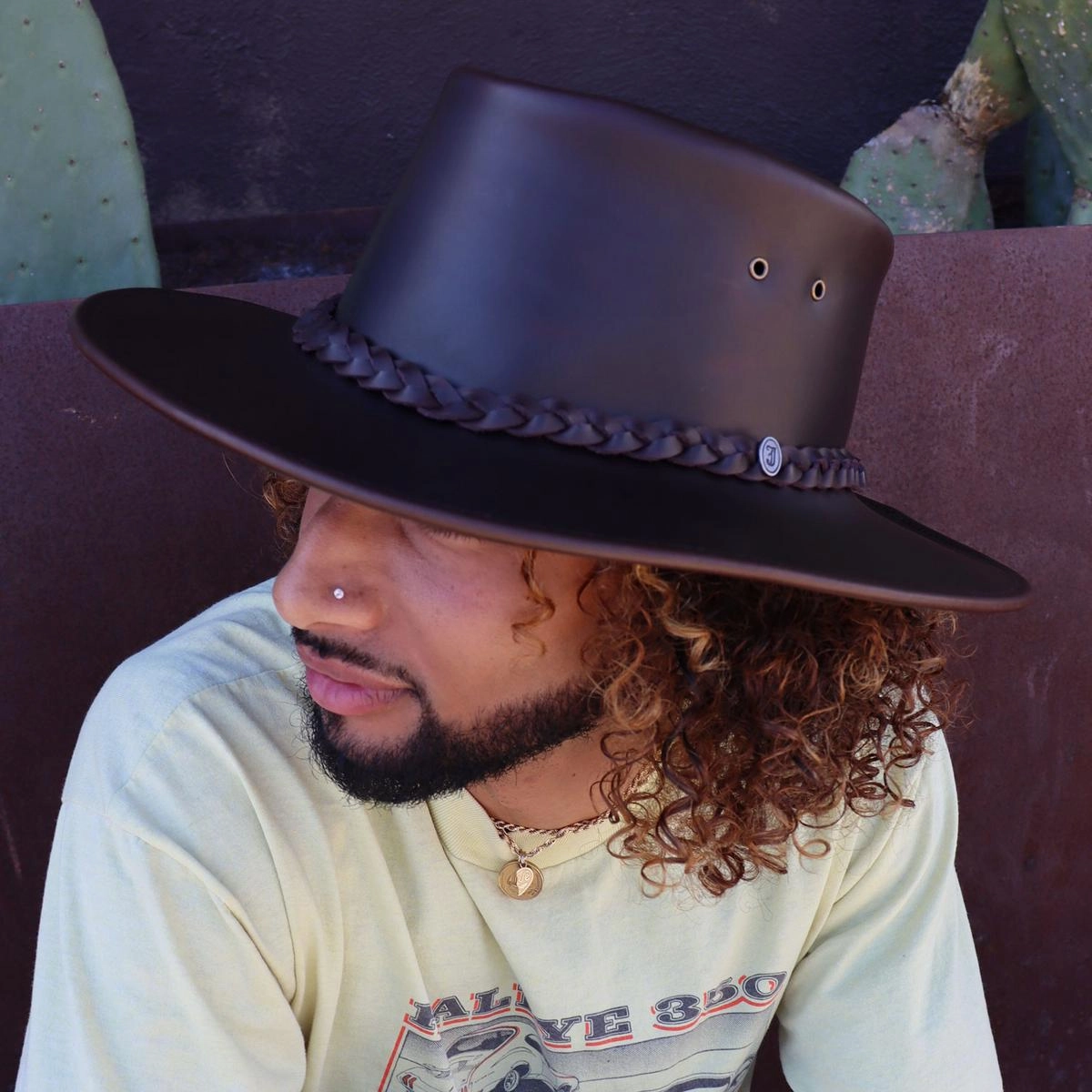 Crusher Leather Outback Hat
