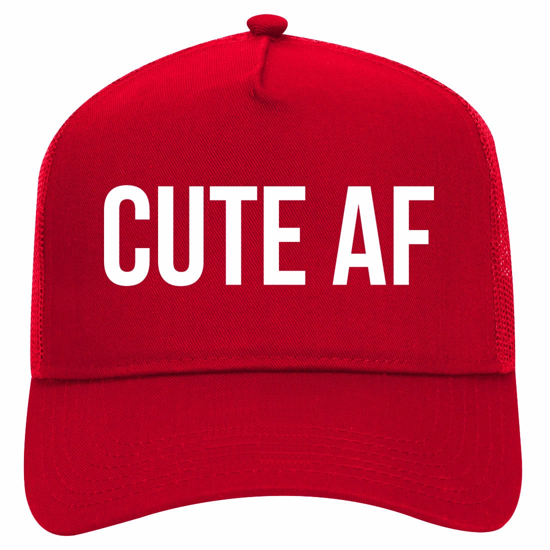 Cute AF Retro Adult 5 Panel Mesh Trucker Hat