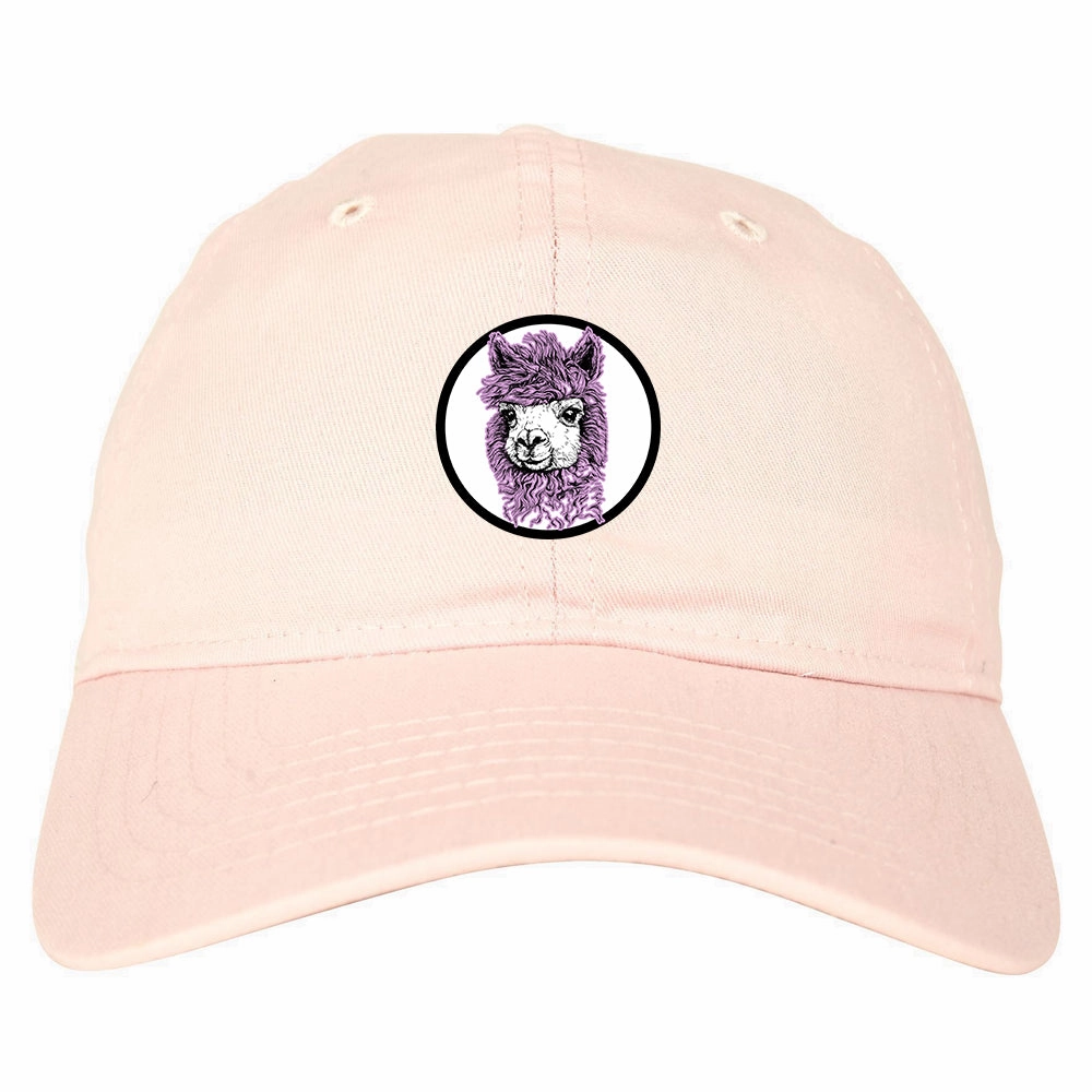 Cute Alpaca Face Circle Chest Mens Dad Hat Baseball Cap