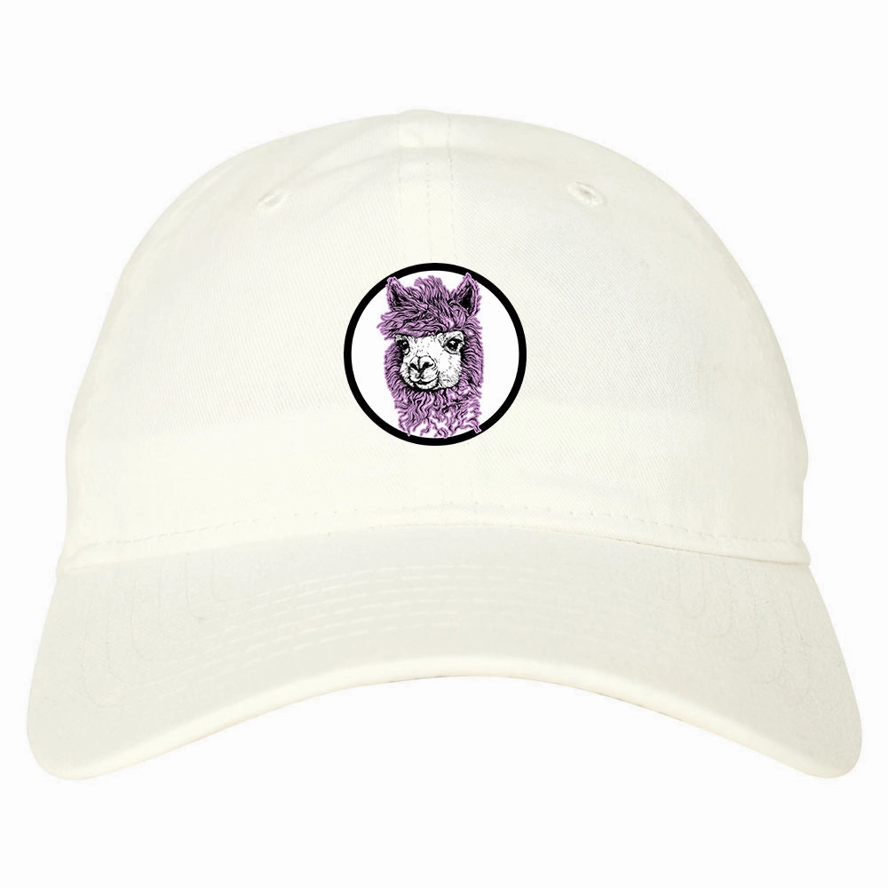 Cute Alpaca Face Circle Chest Mens Dad Hat Baseball Cap
