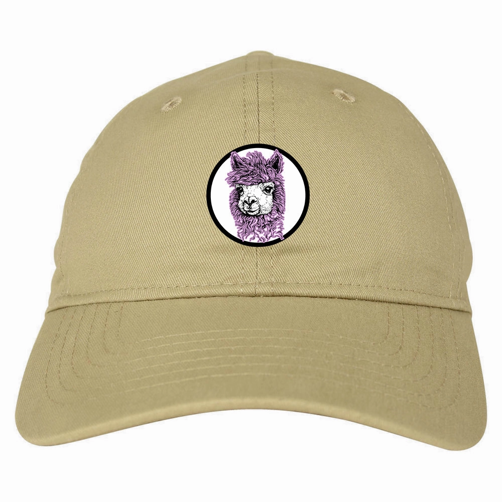 Cute Alpaca Face Circle Chest Mens Dad Hat Baseball Cap