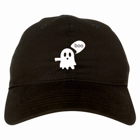 Cute Displeased Ghost Halloween Mens Dad Hat