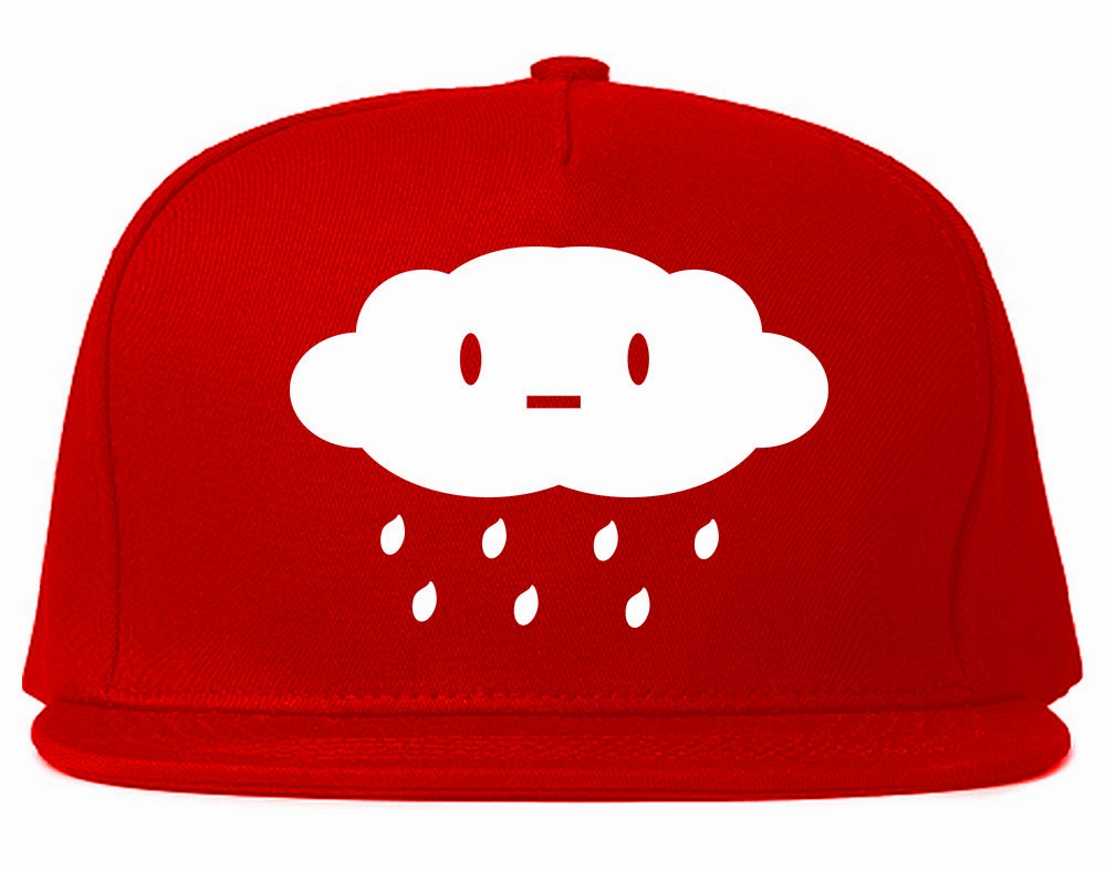 Cute Face Rain Cloud Mens Snapback Hat