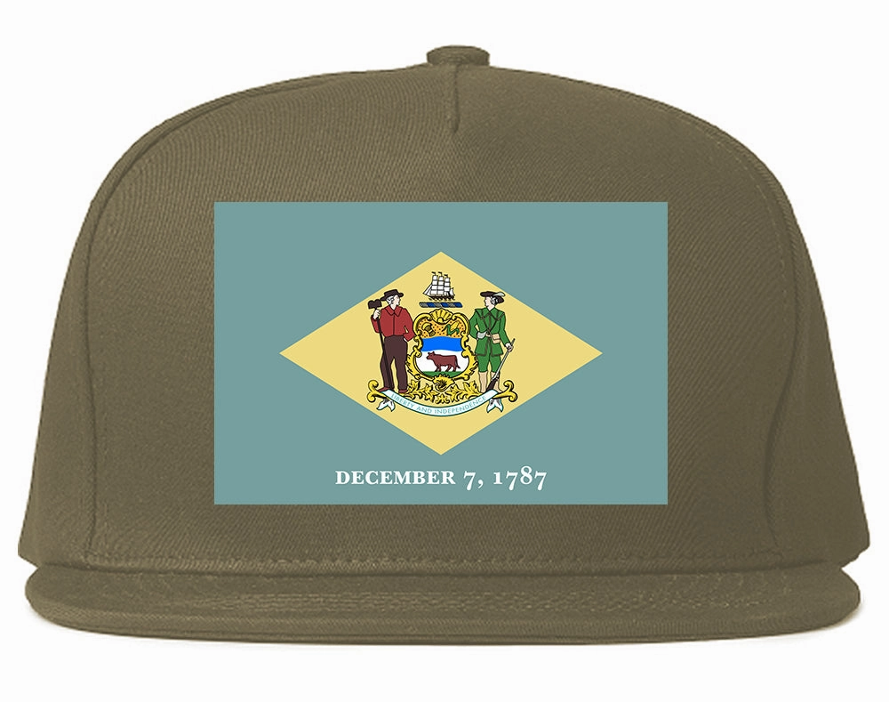 Delaware State Flag DE 1787 Chest Mens Snapback Hat