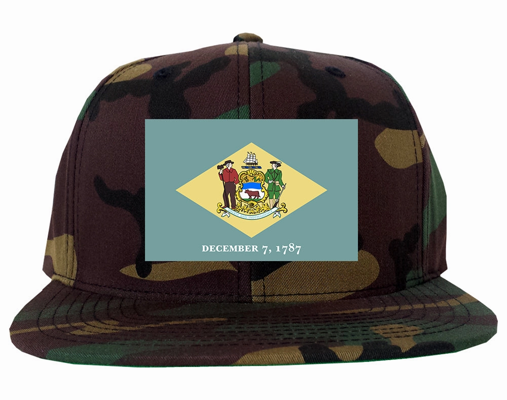 Delaware State Flag DE 1787 Chest Mens Snapback Hat