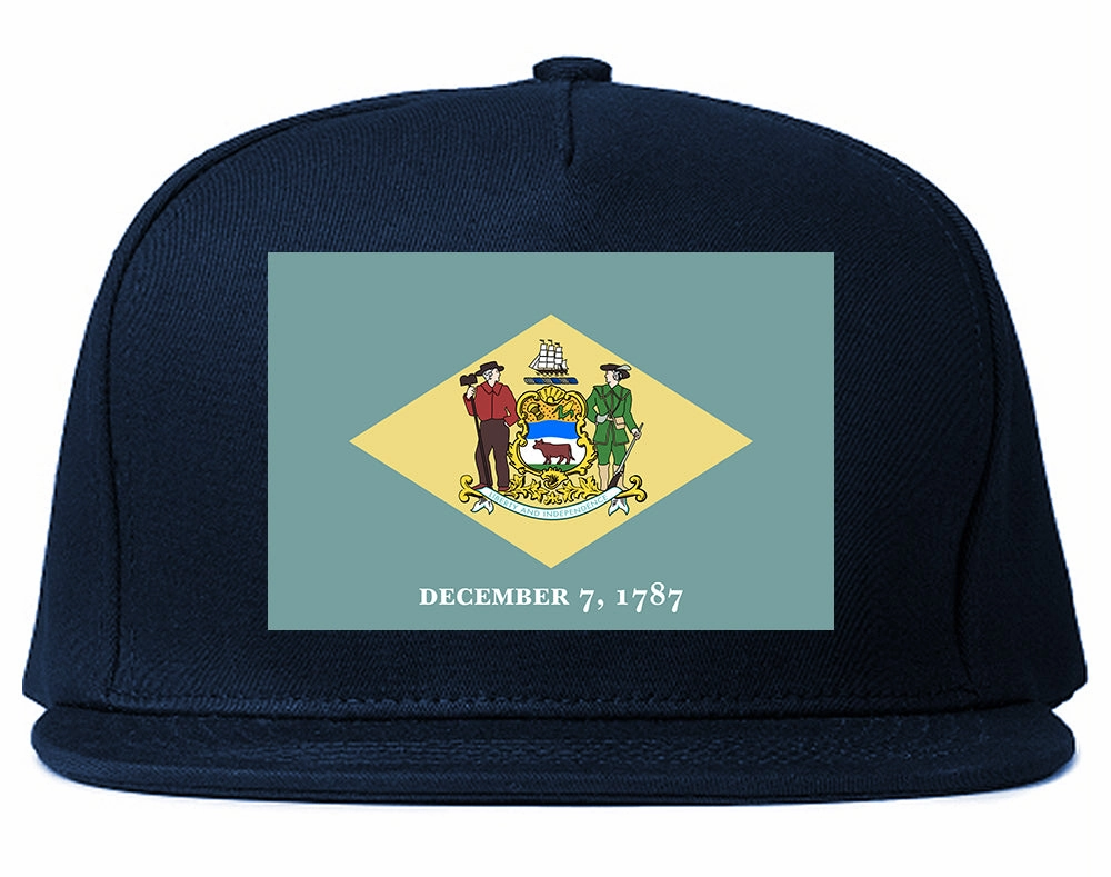 Delaware State Flag DE 1787 Chest Mens Snapback Hat