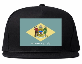 Delaware State Flag DE 1787 Chest Mens Snapback Hat