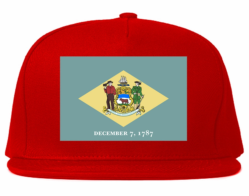Delaware State Flag DE 1787 Chest Mens Snapback Hat