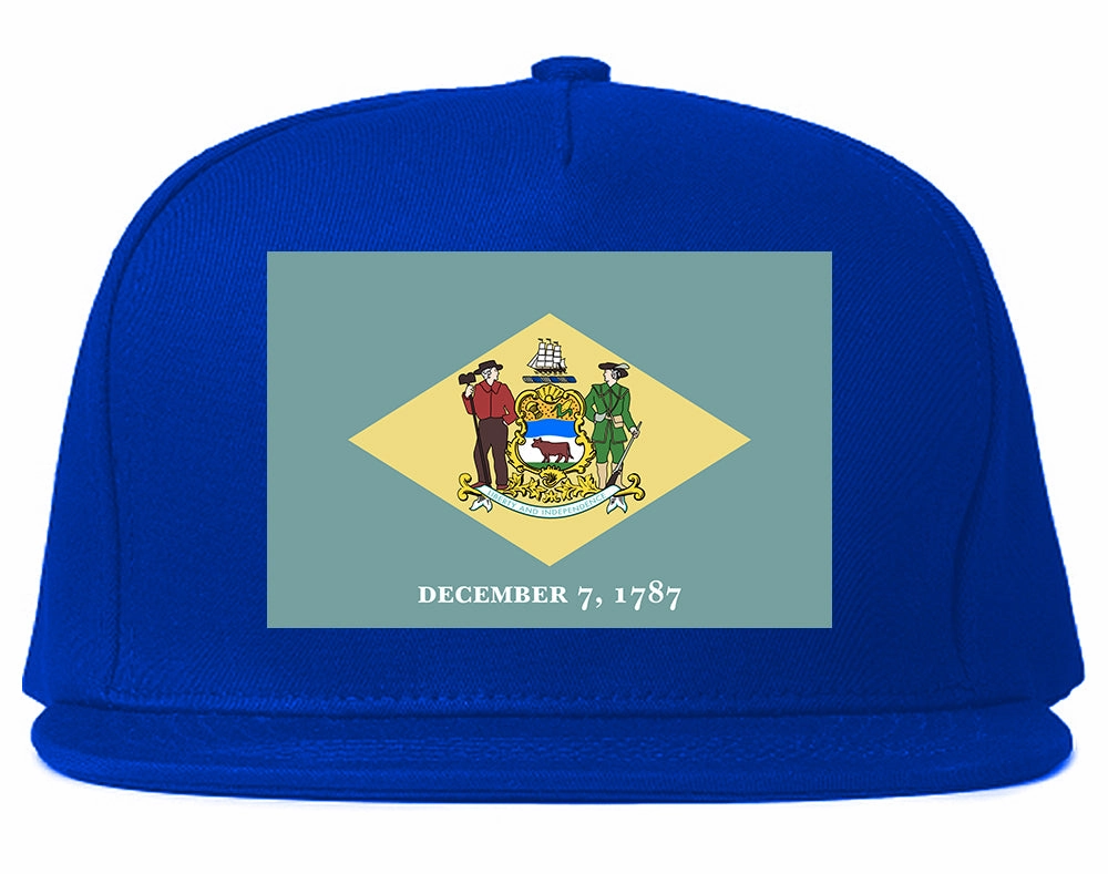 Delaware State Flag DE 1787 Chest Mens Snapback Hat