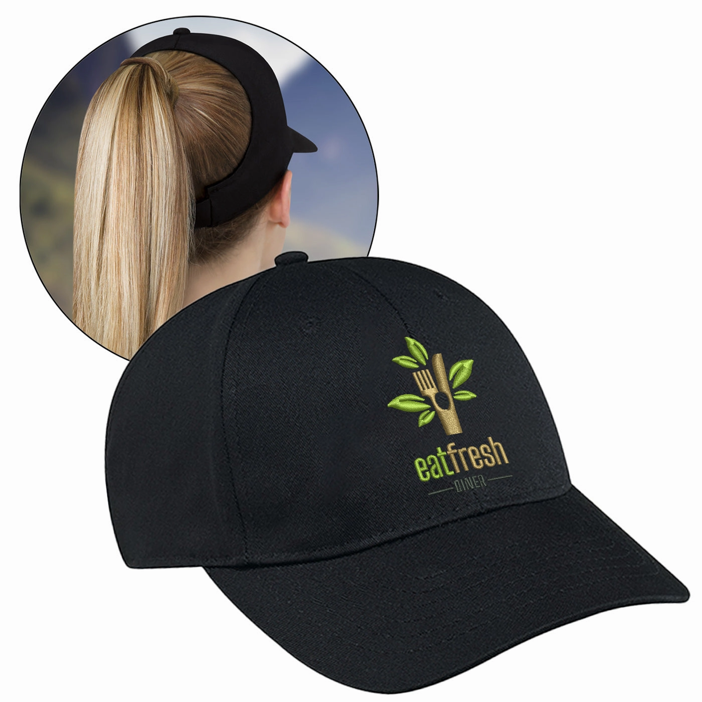 Deluxe Blended Chino Twill Cap with?Ponytail opening