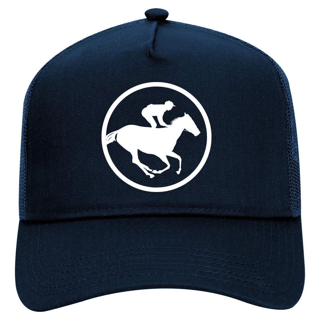 Derby Horse Racing Retro Adult 5 Panel Mesh Trucker Hat