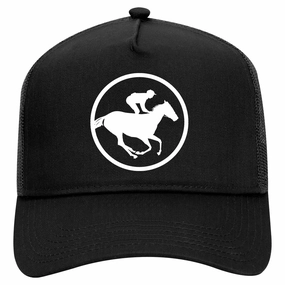 Derby Horse Racing Retro Adult 5 Panel Mesh Trucker Hat