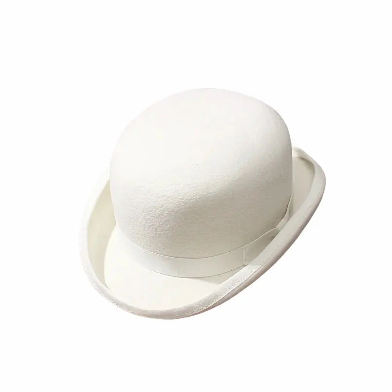 Derby White Scottish Wool Bowler Hat