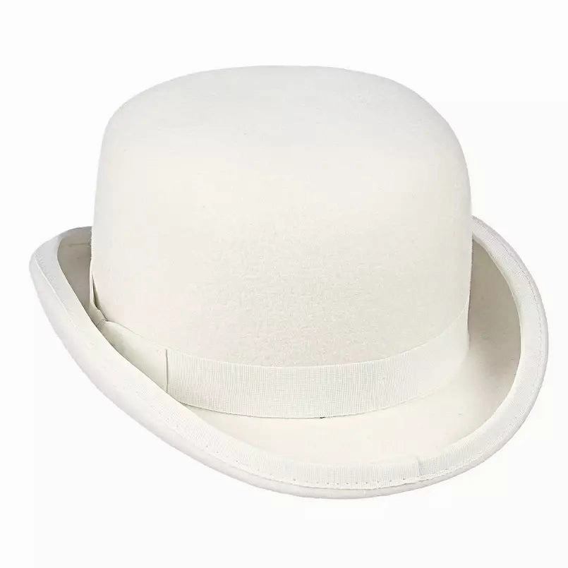 Derby White Scottish Wool Bowler Hat