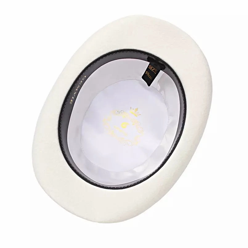 Derby White Scottish Wool Bowler Hat