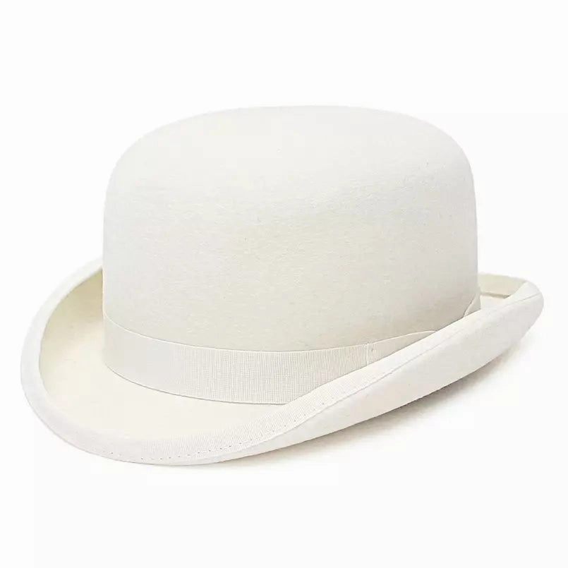 Derby White Scottish Wool Bowler Hat