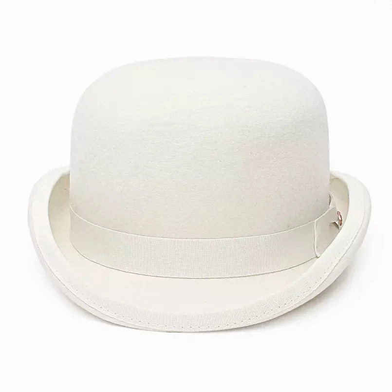 Derby White Scottish Wool Bowler Hat