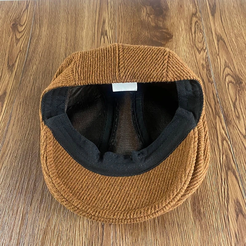 Detroit Vintage Striped Flat Cap