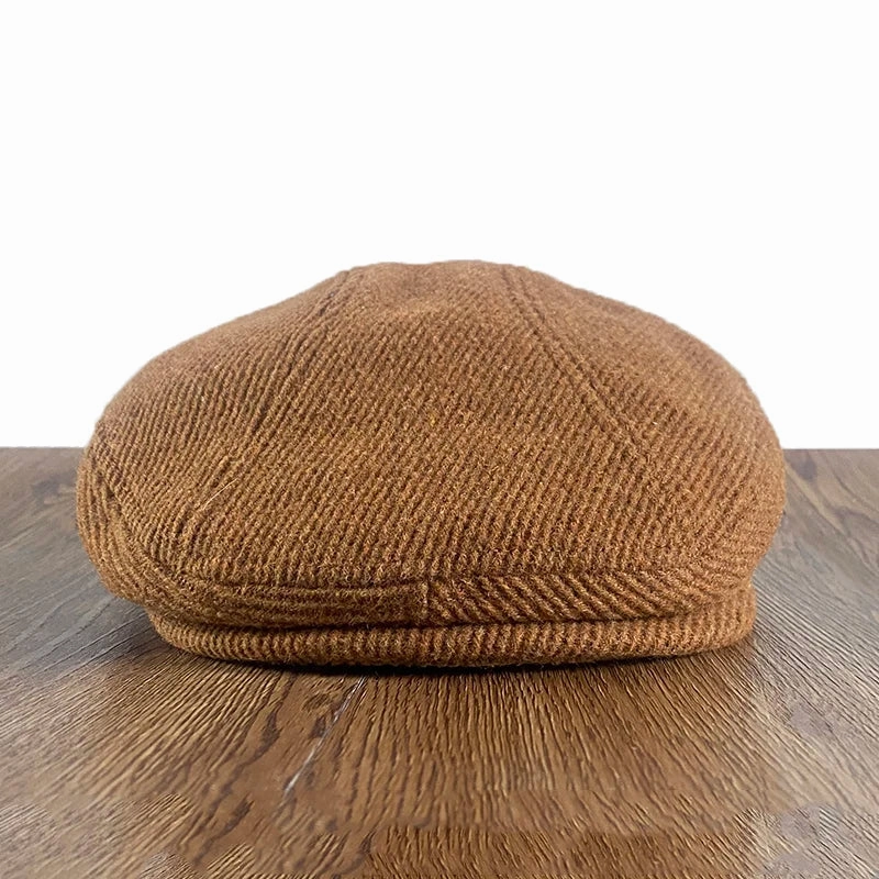 Detroit Vintage Striped Flat Cap