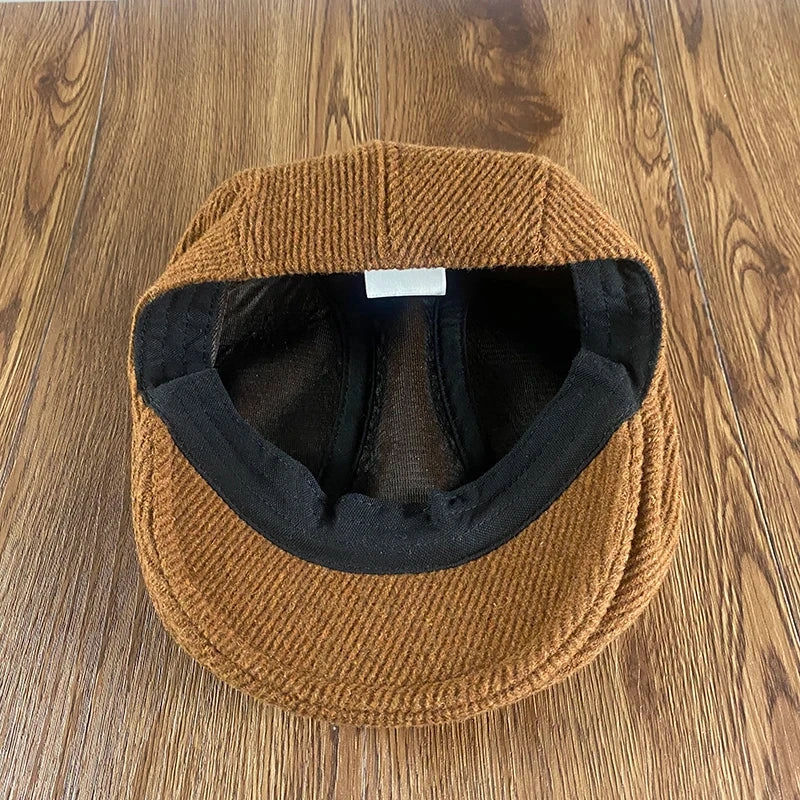 Detroit Vintage Striped Flat Cap