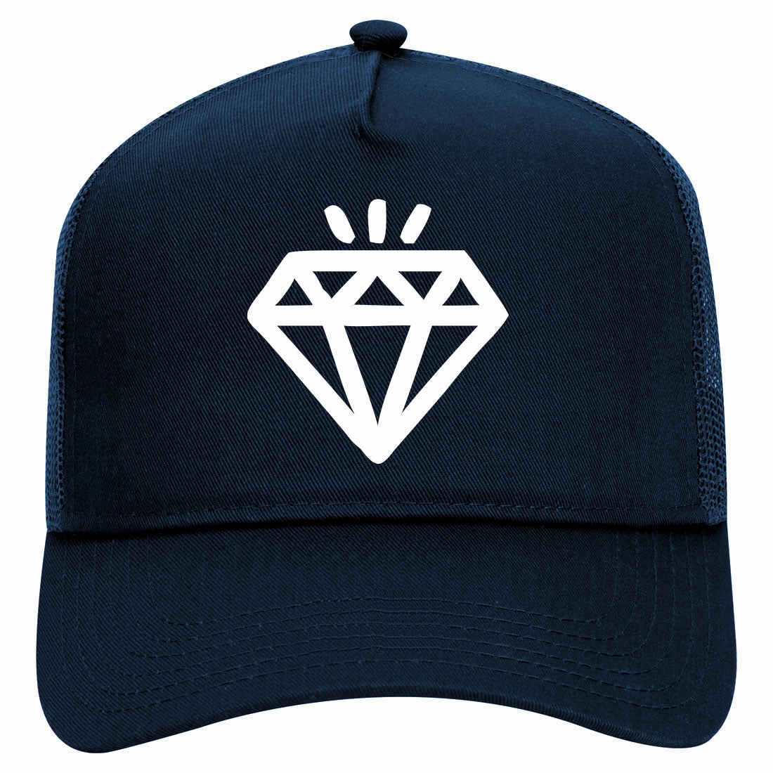 Diamond Shining Bright Retro Adult 5 Panel Mesh Trucker Hat
