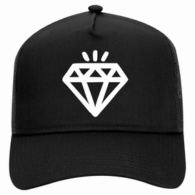 Diamond Shining Bright Retro Adult 5 Panel Mesh Trucker Hat