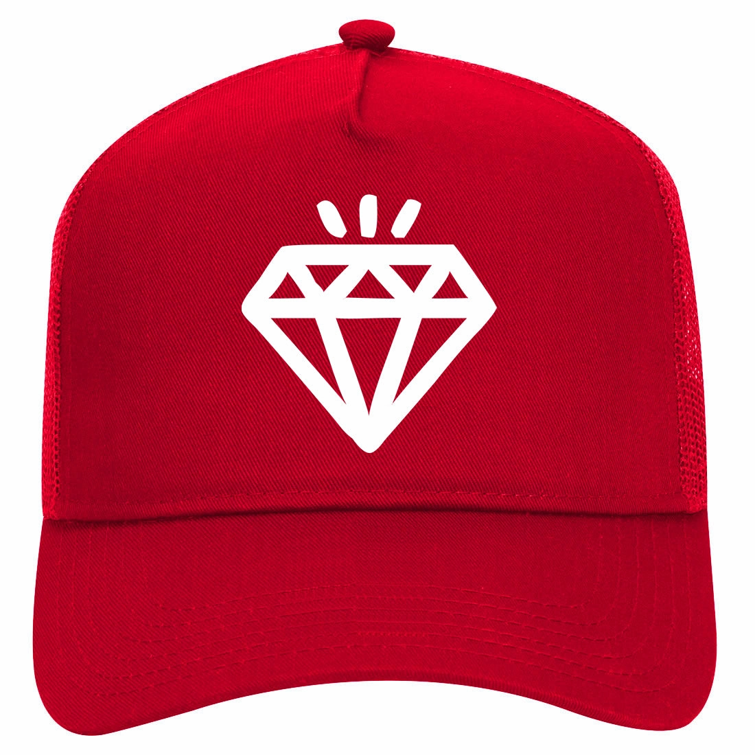 Diamond Shining Bright Retro Adult 5 Panel Mesh Trucker Hat