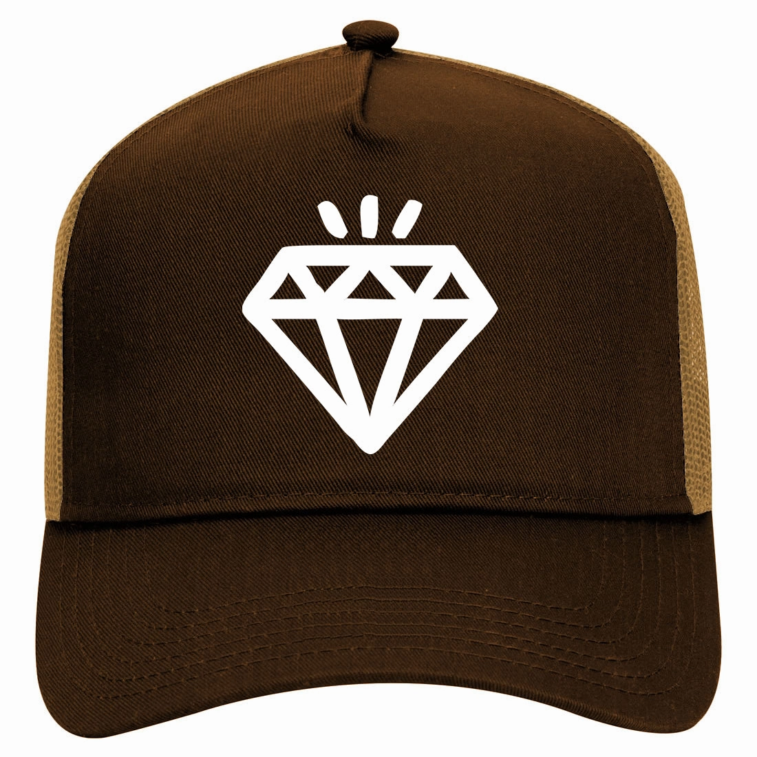 Diamond Shining Bright Retro Adult 5 Panel Mesh Trucker Hat