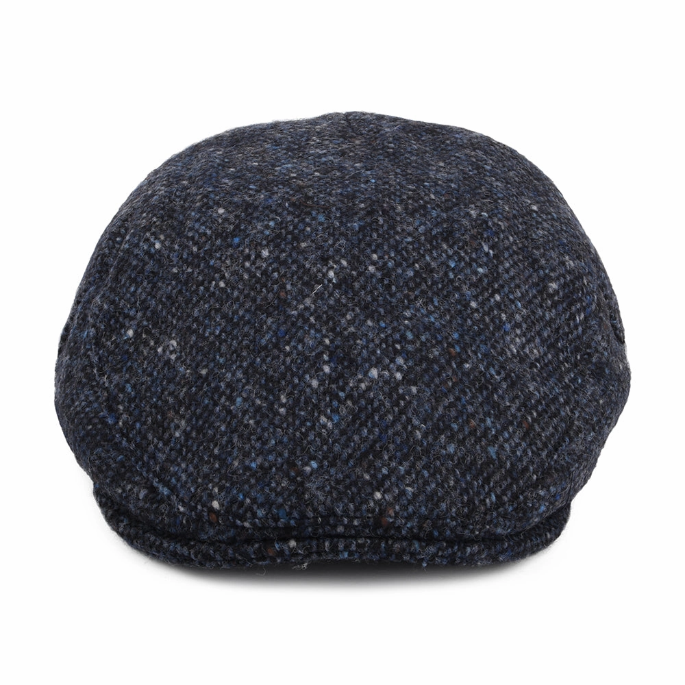 Donegal Tweed Marl Foyle Flat Cap - Blue-Black