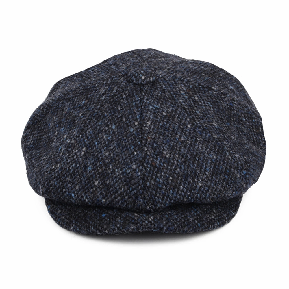 Donegal Tweed Marl Glenborin Newsboy Cap - Blue-Black