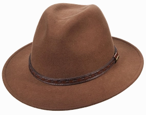 Dorfman Crushable Wool Safari w/ Leather