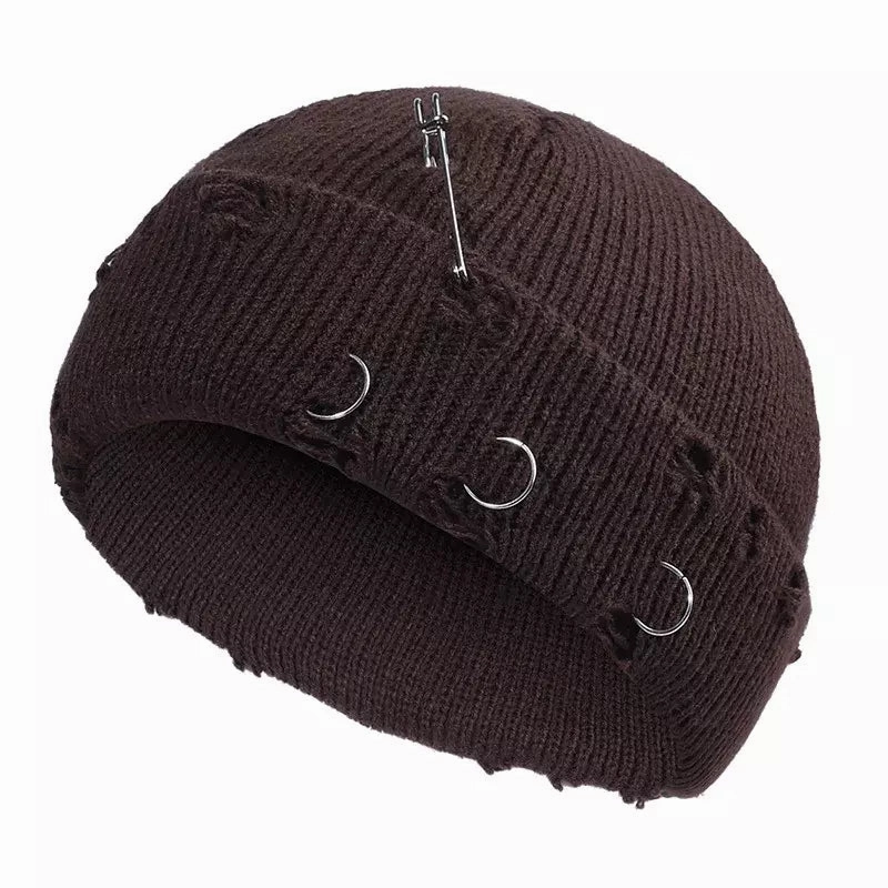 Downtown Metal Rings Short Docker Beanie