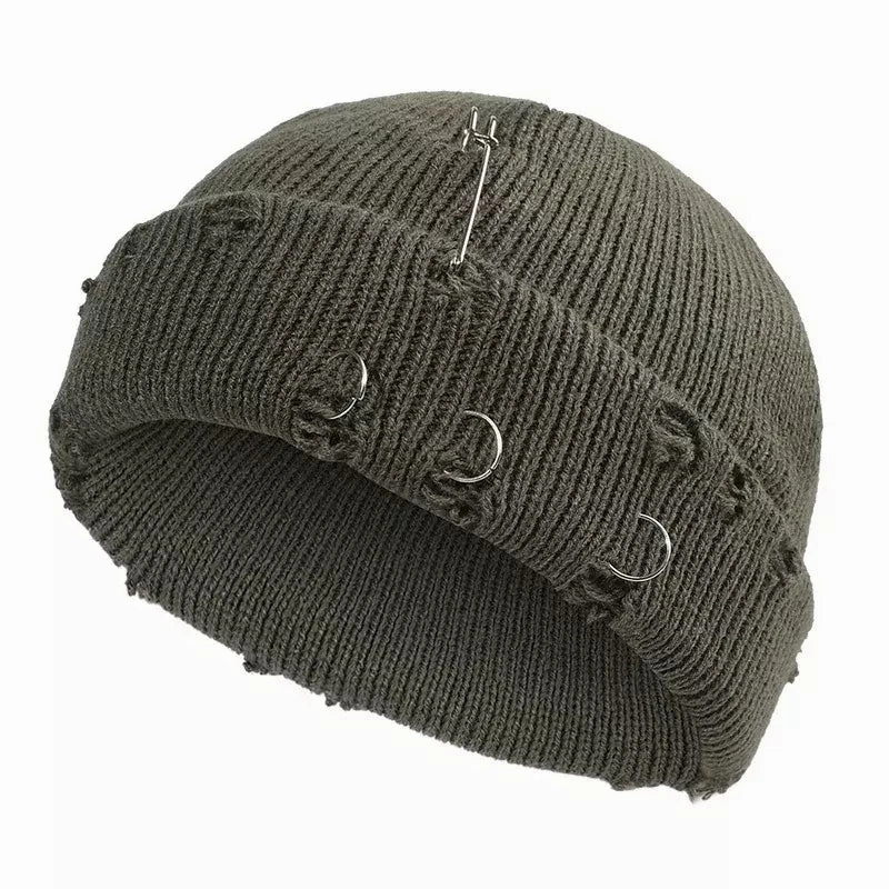 Downtown Metal Rings Short Docker Beanie