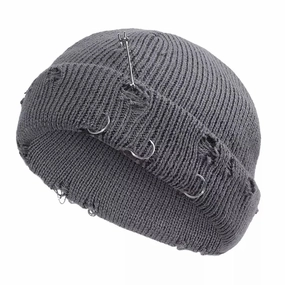 Downtown Metal Rings Short Docker Beanie
