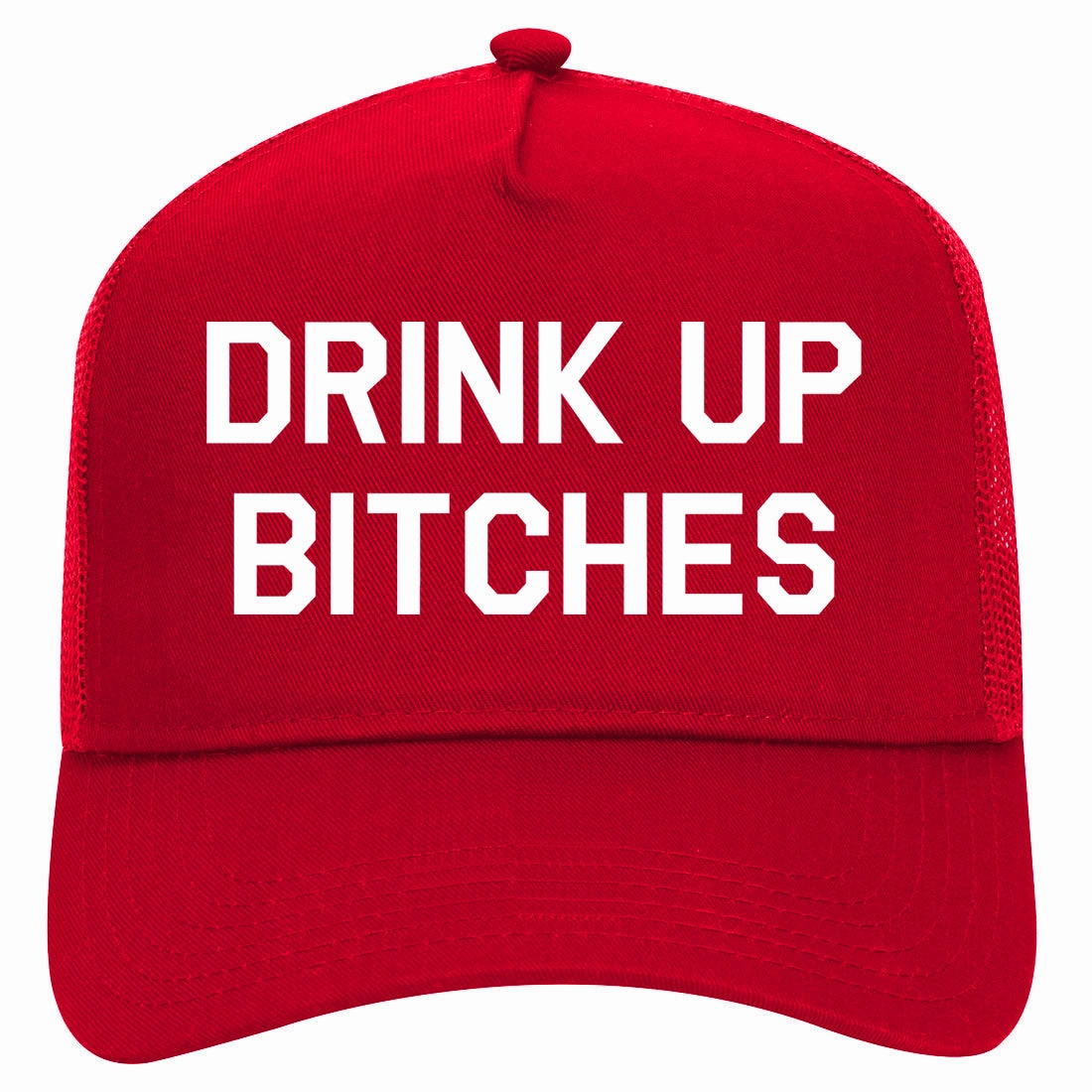 Drink Up Bitches Retro Adult 5 Panel Mesh Trucker Hat