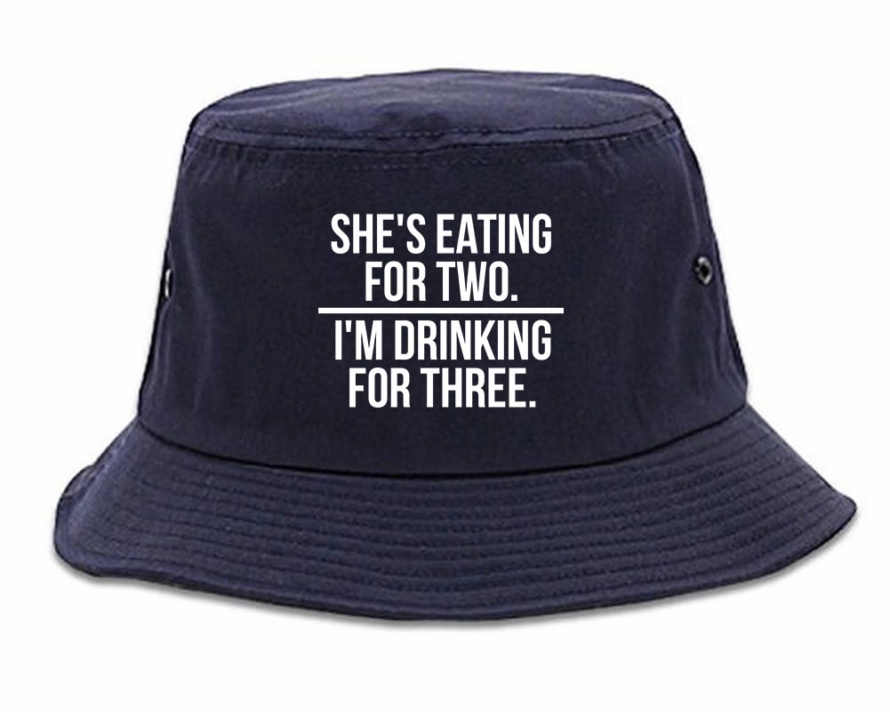 Drinking For Three Funny Pregnancy Announcement Mens Bucket Hat