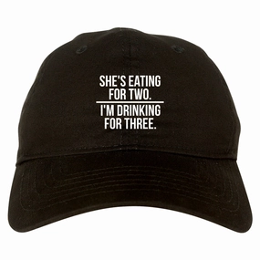 Drinking For Three Funny Pregnancy Announcement Mens Dad Hat