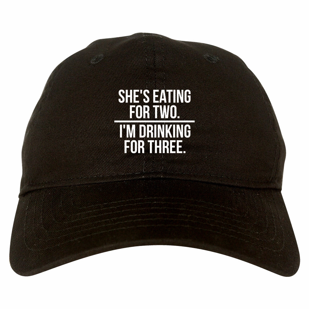 Drinking For Three Funny Pregnancy Announcement Mens Dad Hat