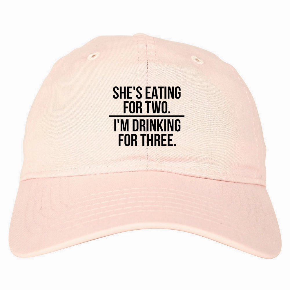Drinking For Three Funny Pregnancy Announcement Mens Dad Hat