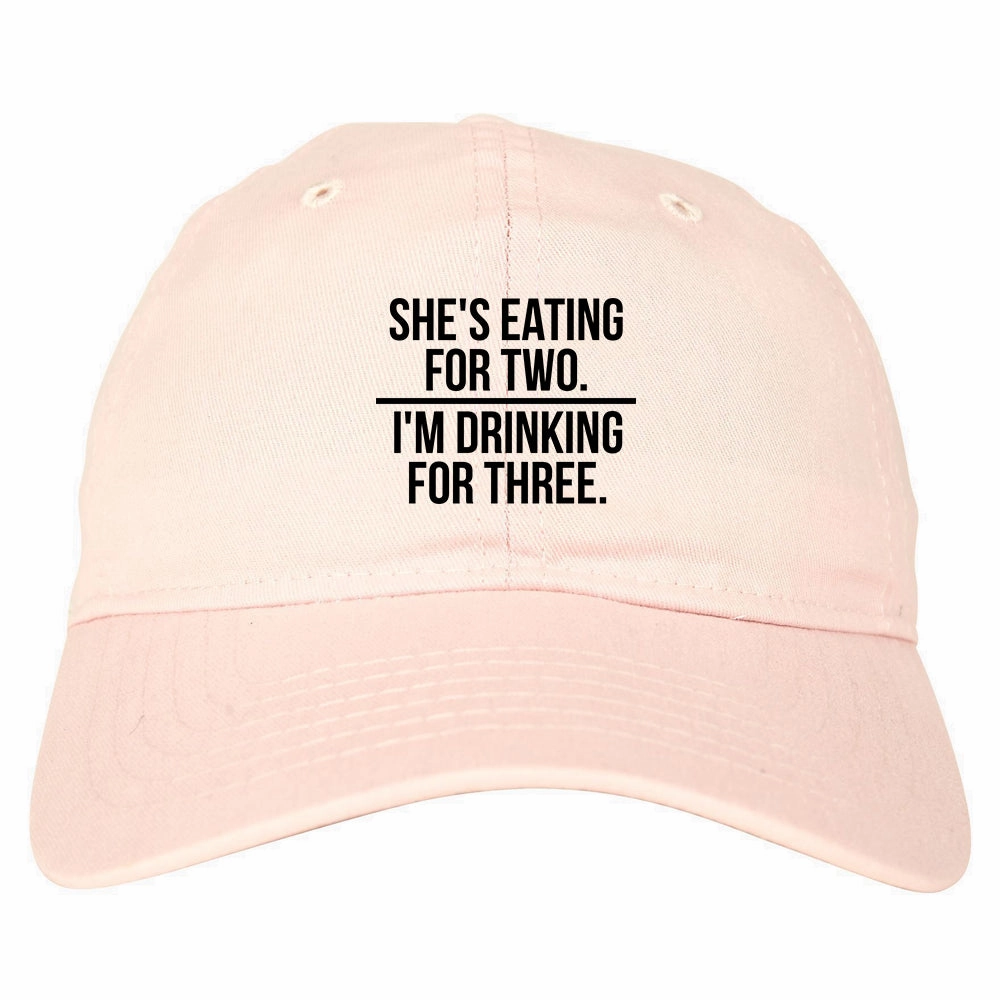 Drinking For Three Funny Pregnancy Announcement Mens Dad Hat