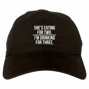 Drinking For Three Funny Pregnancy Announcement Mens Dad Hat