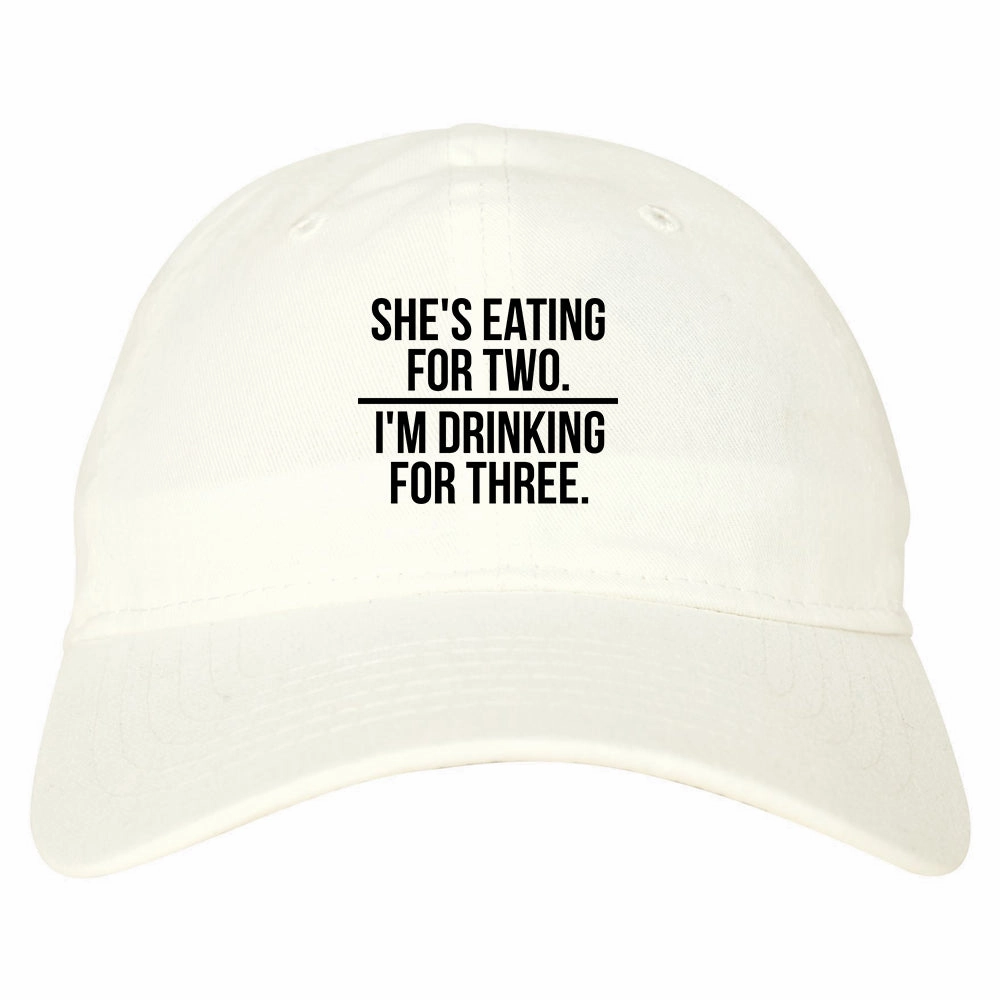Drinking For Three Funny Pregnancy Announcement Mens Dad Hat
