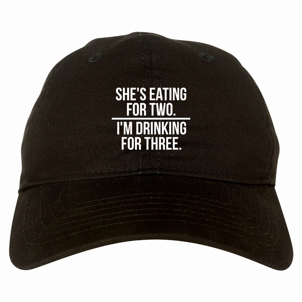Drinking For Three Funny Pregnancy Announcement Mens Dad Hat
