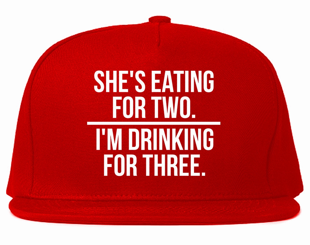 Drinking For Three Funny Pregnancy Announcement Mens Snapback Hat