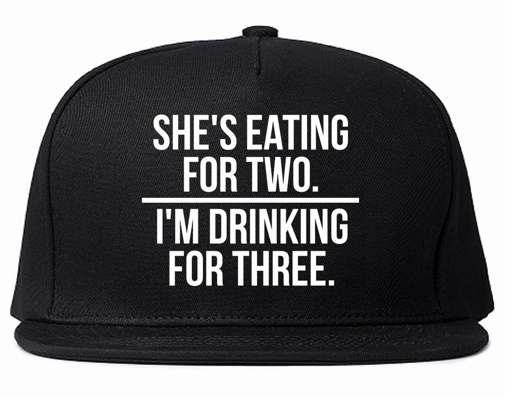 Drinking For Three Funny Pregnancy Announcement Mens Snapback Hat