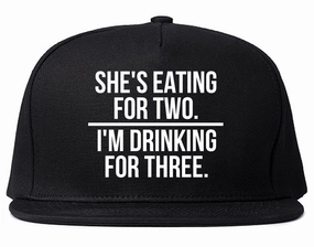 Drinking For Three Funny Pregnancy Announcement Mens Snapback Hat
