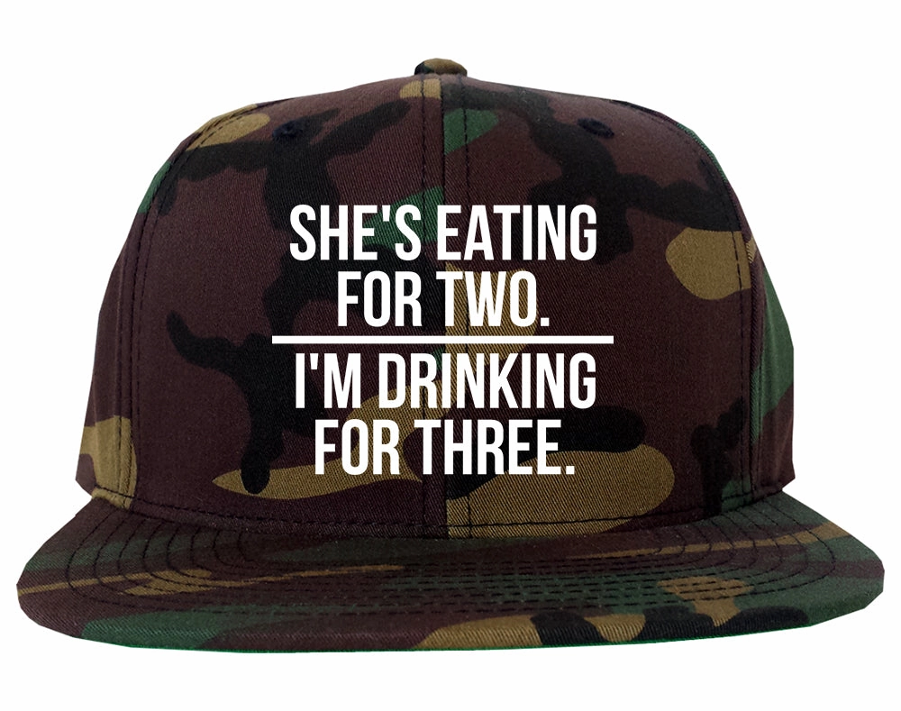 Drinking For Three Funny Pregnancy Announcement Mens Snapback Hat