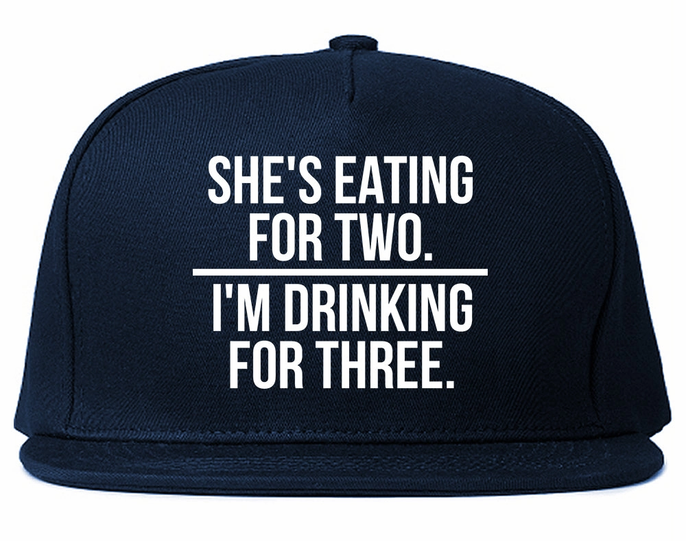 Drinking For Three Funny Pregnancy Announcement Mens Snapback Hat