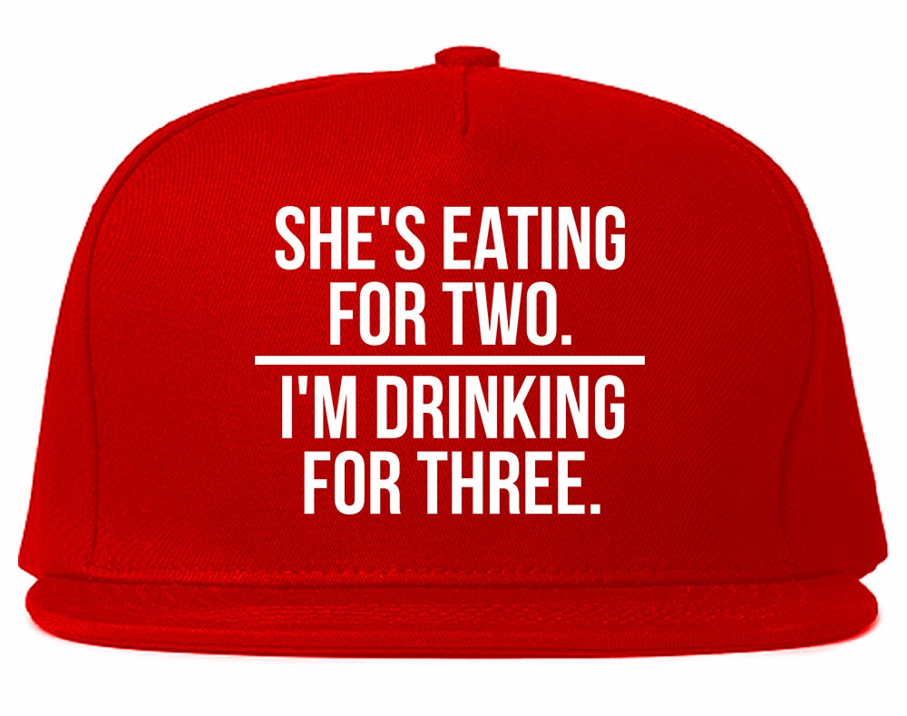 Drinking For Three Funny Pregnancy Announcement Mens Snapback Hat