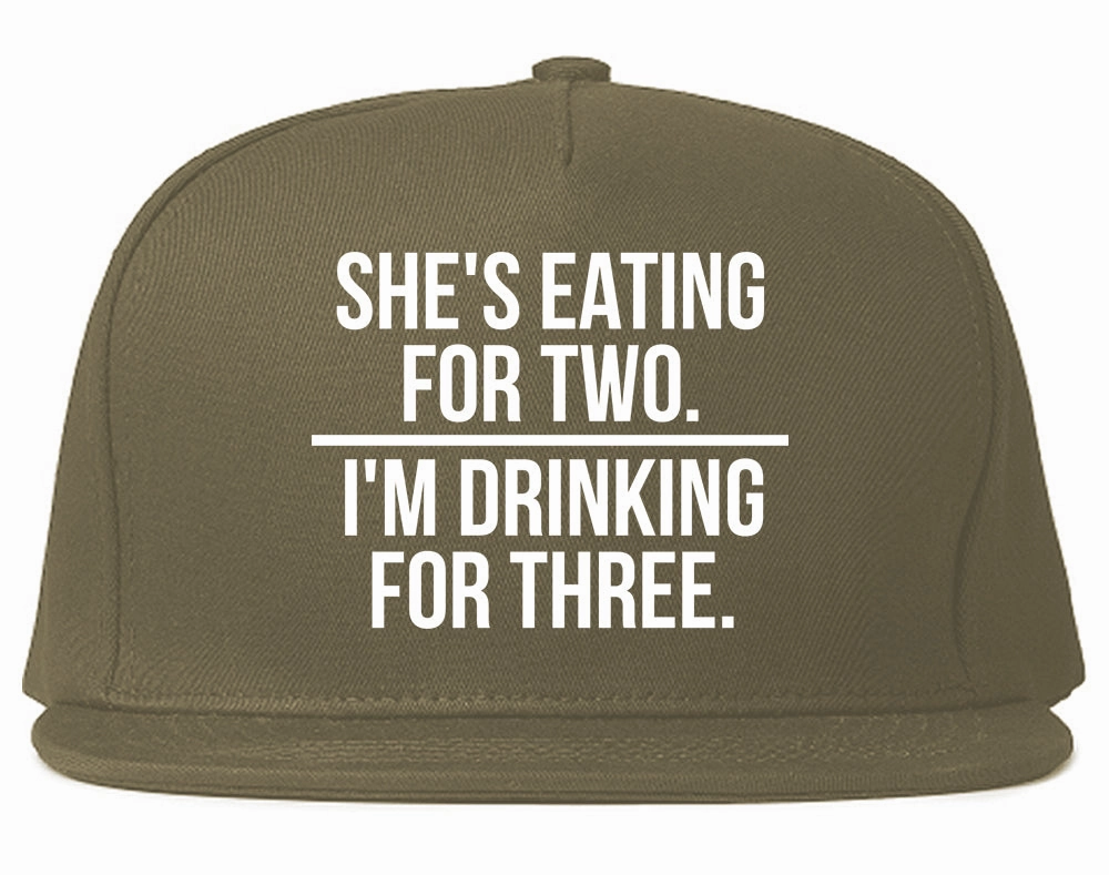 Drinking For Three Funny Pregnancy Announcement Mens Snapback Hat
